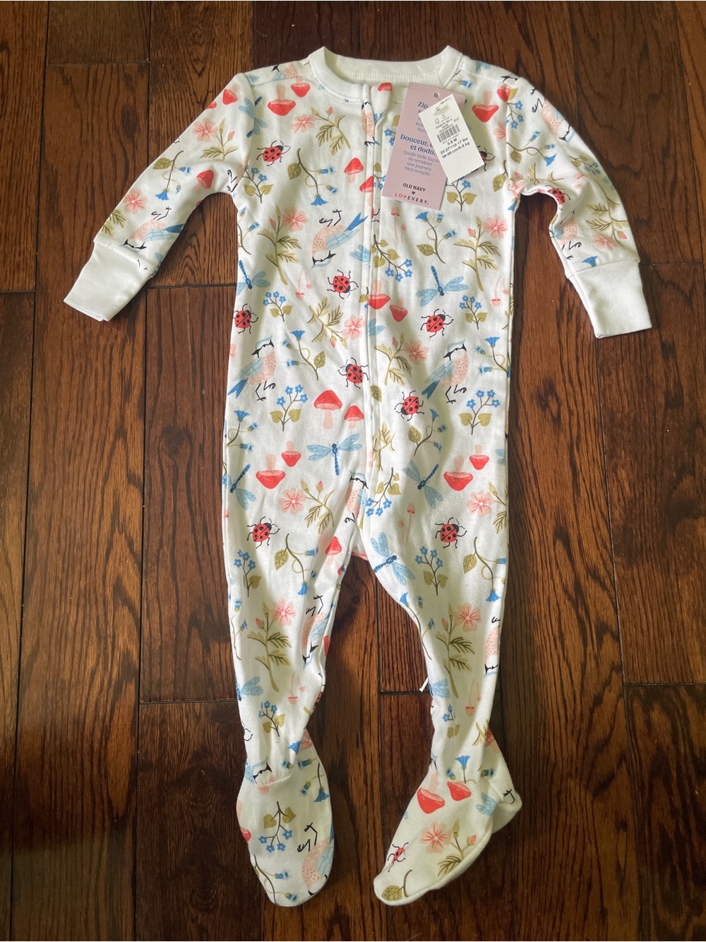 NWT Lovevery x Old Navy Cream Floral Footed One-Piece